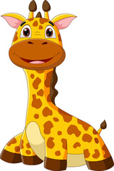 Fototapeta premium cute giraffe cartoon