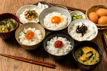 ごはんとおかず　Side dishes of rice japanese food