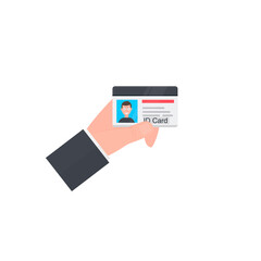 ID card in hand, vector illustration