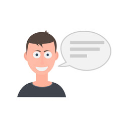 Man with a speech bubble. Speech message, vector illustration