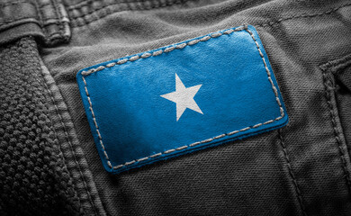 Tag on dark clothing in the form of the flag of the Somalia