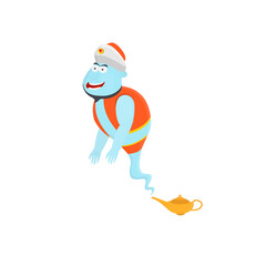 Magic gin. Wizard of the Lamp, vector illustration