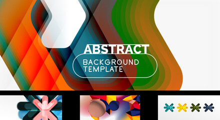 Set of trendy futuristic geometric abstract backgrounds