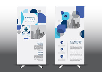 RollUp template vector illustration, Designed for style applied to the expo. Publicity banners, business model vertical.