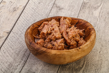Canned tuna fillet for salad