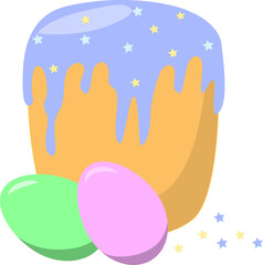 Easter cake festive pastries, cupcake with sprinkles for decorating postcards and banners