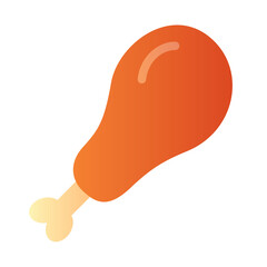 chicken meat grilled single isolated icon with smooth style