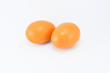 Two chicken egg isolated on white background