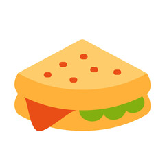 sandwich cheese lettuce single isolated icon with flat style