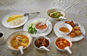 Assorted Thai food on the table