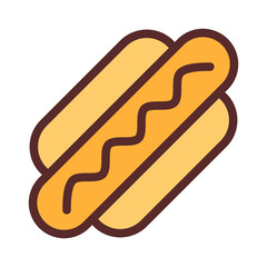 hotdog sauce sausage single isolated icon with filled line style