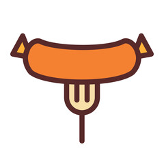 sausage barbeque meat single isolated icon with filled line style