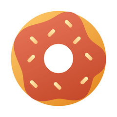 ring donut with chocolate single isolated icon with smooth style