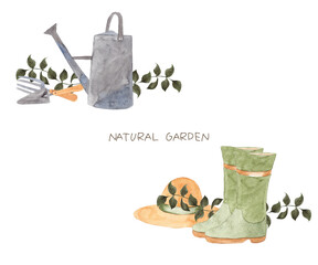 ガーデニングの水彩イラスト © 時々雨