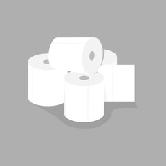 toilet paper vector. panic buying for quarantine stock at home