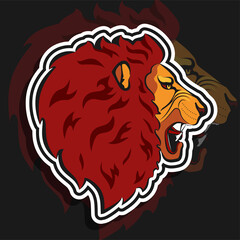 Obraz premium Mascot Wild Roaring Lion Head