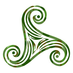 isolated pagan celtic symbol triskele