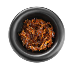 Hookah bowl with tobacco isolated on white, top view