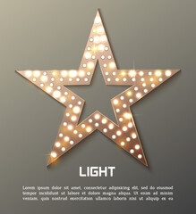 Star retro light banner.