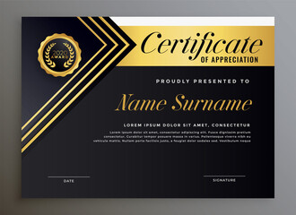 black and golden professional certificate template