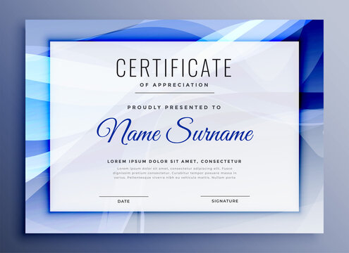 abstract certificate of recognition template design