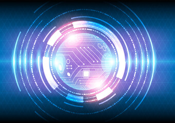 Abstract futuristic technology background. Digital circuit line and curve polygonal glowing concept. Graphic science visualization vector illustrator. 