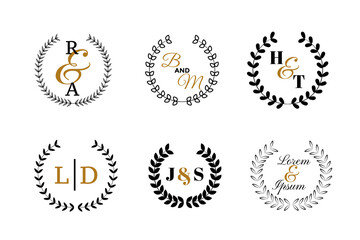 wedding monograms or logotype set