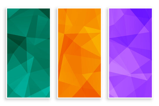 abstract low poly empty banners set