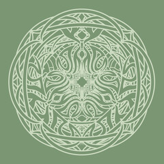 abstract ornamental tribal mandala in druid style