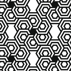 Abstract seamless geometric interlaced line circle pattern background