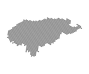 Obraz premium Abstract map of Honduras dots planet, lines, global world map halftone concept. Vector illustration eps 10.
