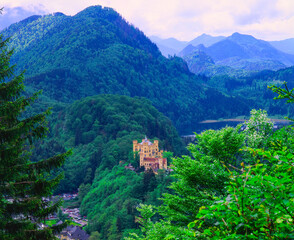 Fototapeta premium Schlösser bayern, Schloss Hohenschwangau, Bayern, Deutschland