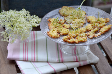 Baked elderflowers