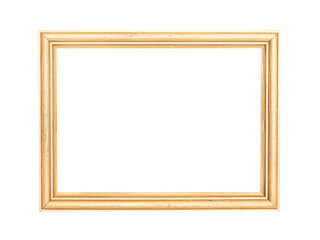 Old gilded frame, white background