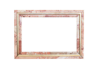 Frame in brown and gold, on a white background