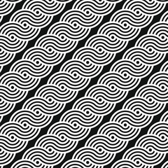 Abstract seamless geometric interlaced line circle pattern background