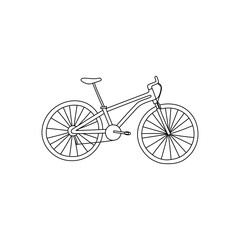 Fototapeta na wymiar Vector hand drawn illustration of bicycle. Isolated on white background.