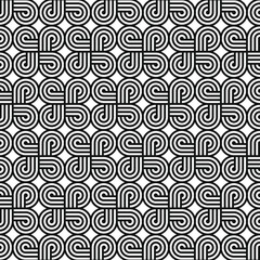 Abstract seamless geometric interlaced line circle pattern background