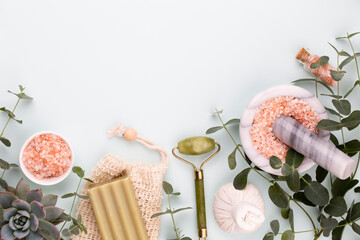 Spa homemade skin care and body cosmetics with natural ingredients.