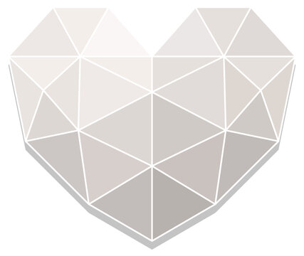 White geometric heart isolated