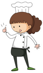Little chef cartoon character isolated