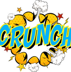 Word Crunch on comic cloud explosion background