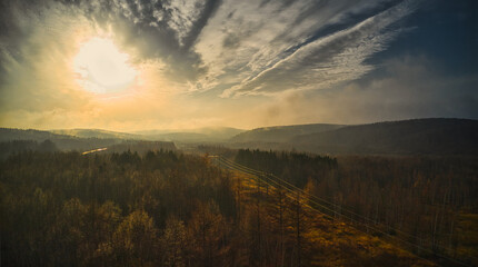 sunset in the mountains