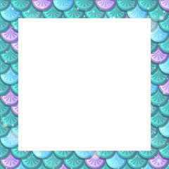 Blank colourful fish scales frame template © GraphicsRF