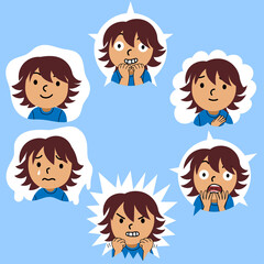 Kid expressing different emotions