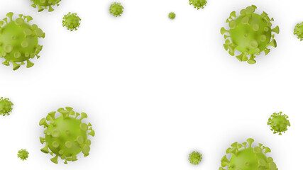 3D Render Virus with Inscription COVID-19, Corona Virus, Covid 19-NCP. Coronavirus nCoV isolated on white background