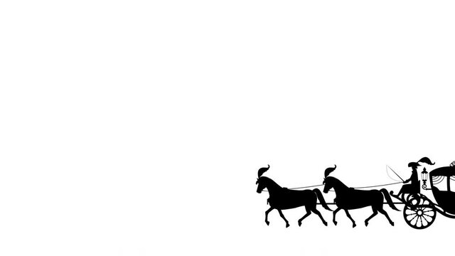 欧風の馬車のイラストイラスト動画素材