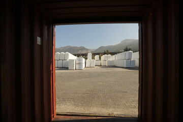 view of cargo inside the container