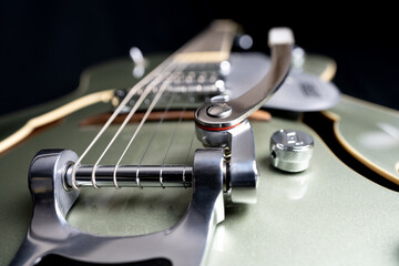 close up of electric guitar 