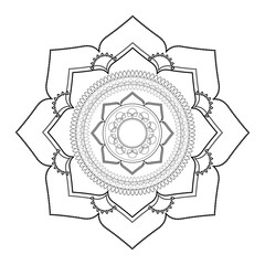 Mandala. Antistress coloring book. Template for mehendi. Oriental drawing. Vector illustration. Isolated on a white background